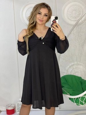 Платье 5005 "Однотон - Украшение" Черное