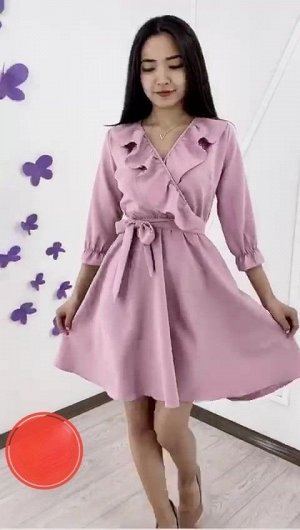 Платье Женское 6506 "Рюша - С Запахом" Розовое