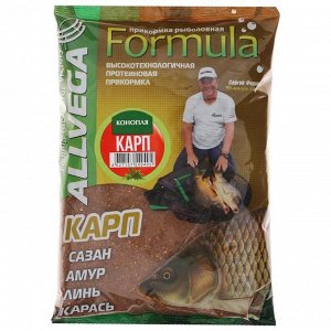 Прикормка Allvega Formula Carp Hemp, карп/конопля, 900 г