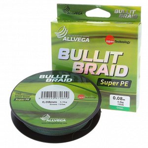 Леска плетёная Allvega Bullit Braid dark green 0,08, 135 м