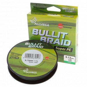 Леска плетёная Allvega Bullit Braid dark green 0,12, 135 м