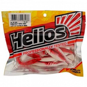 Виброхвост Helios Slash 6,7 см Red & White HS-19-003, набор 10 шт.