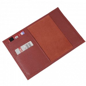 Обложка для паспорта, отдел для кредитных карт, цвет красный