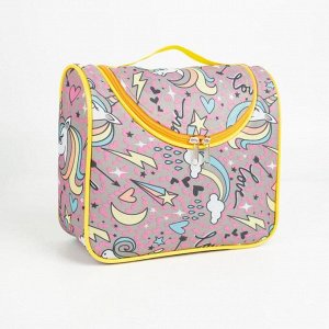 Косметичка-сумка, отдел на молнии, цвет розовый, «Единороги»