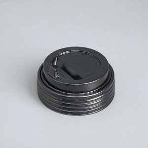 Крышка одноразовая для стакана "Черная" клапан, диаметр 80 мм