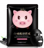 Очищающая увлажняющая черная маска-салфетка для лица на йогуртовой основе(черная свинка)