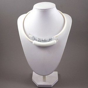Choker white&silver