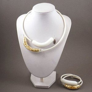 Choker white&gold
