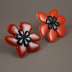 Flower red Муранское стекло/Бижутерный сплав