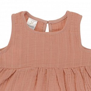 Tkano Платье без рукава из хлопкового муслина цвета пыльной розы из коллекции Essential 24-36M
