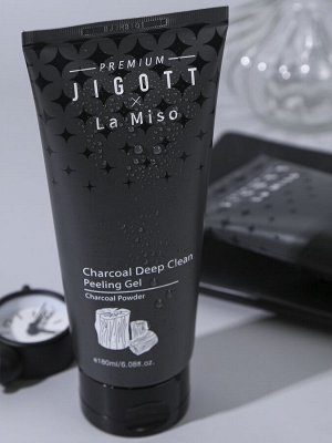 Premium Jigott х La Miso  Глубоко очищающий отшелушивающий гель с углем