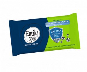 Влажные салфетки Emily Style Антибактериальные 15шт.