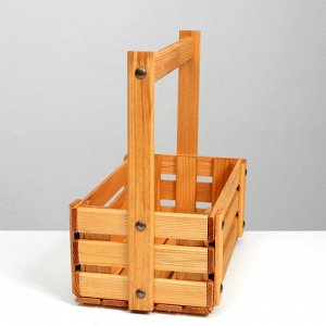 Ящик деревянный, 28 х 14 х 10 см, h = 28 см, коричневый