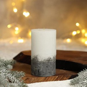 Свеча интерьерная белая с бетоном. 13 х 7 см