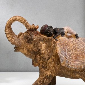 Сувенир полистоун "Африканский слон с младенцем" под дерево 20х25х10,5 см