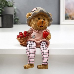 Фигурка полистоун «Медвежонок с яблоками», длинные ножки, 23.5x10.5x8 см, МИКС