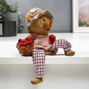 Фигурка полистоун «Медвежонок с яблоками», длинные ножки, 23.5x10.5x8 см, МИКС