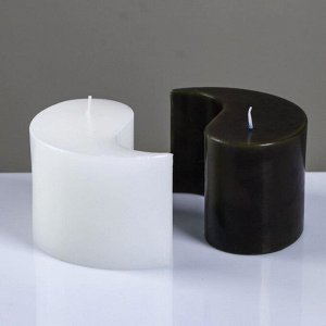 Свеча двудольная призма Инь-Янь "Классика", 125*75мм,  черно/белая