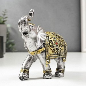 Сувенир полистоун "Слон в золотой попоне с рубином" 14,7х15х6 см