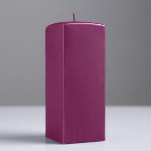 Свеча квадратная призма, 6х15 см, фиолетовая лакированная