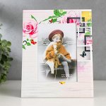 Фоторамка стекло 10х15 см &quot;Розы, геометрия&quot; 17х22 см