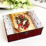 Шкатулка &quot;Цветы и бабочки&quot; 15,5х12х5 см  МИКС