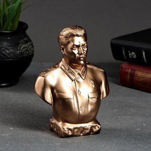 Бюст Сталин большой 15х12см, бронза / мраморная крошка