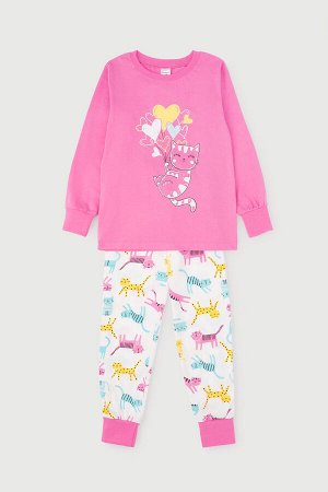Пижама(Весна-Лето)+girls (розовый, цветные котята)