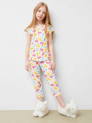 Пижама для девочек (фуфайка, бриджи)