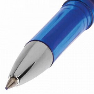 Ручка стираемая гелевая STAFF "College EGP-101", СИНЯЯ, хромированные детали, узел 0,5 мм, линия письма 0,35 мм, 142494