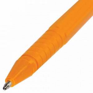 Ручка шариковая STAFF "EVERYDAY", СИНЯЯ, шестигранная, корпус оранжевый, узел 1 мм, линия письма 0,5 мм, 142661