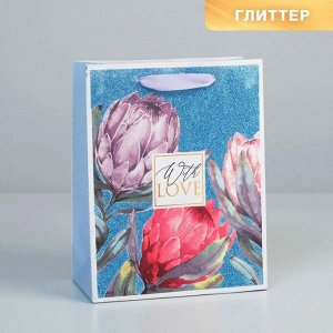 Пакет ламинированный вертикальный With love, MS 18 ? 23 ? 10 см