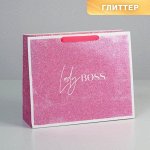 Подарочный  Пакет ламинированный горизонтальный «Lady boss», M 32 × 26 × 12 см