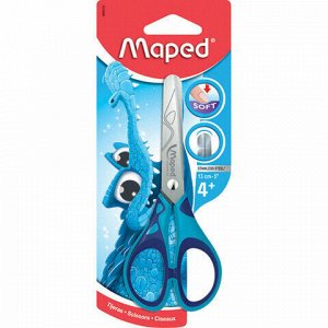 Ножницы MAPED (Франция) "Start Soft", 130 мм, прорезиненные ручки, ассорти, европодвес, 464410
