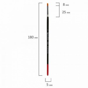 Кисть BRAUBERG синтетика, плоская, №1, 200864