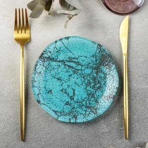 Тарелка Magistro «Мрамор», 15 см, цвет голубой