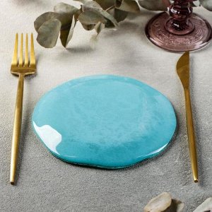 Тарелка Magistro «Мрамор», 15 см, цвет голубой