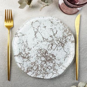 Тарелка Magistro «Мрамор», 20 см, цвет белый