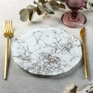 Тарелка Magistro «Мрамор», 20 см, цвет белый