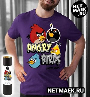 Футболка Angry Birds (Энгри Бердз), цвет фиолетовый