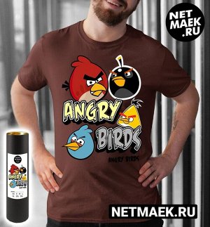 Футболка Angry Birds (Энгри Бердз), цвет коричневый