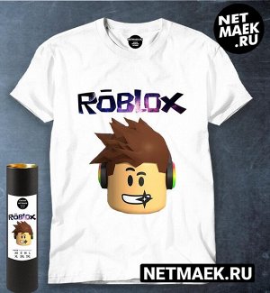 Футболка с принтом Roblox, цвет белый