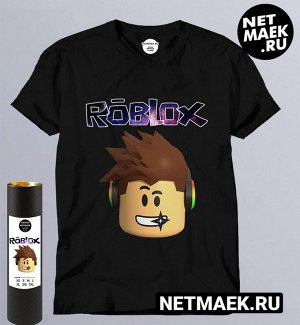 Футболка с принтом Roblox Dark, цвет черный