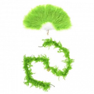 Карнавальный набор «Красотка», 2 предмета: шарф, веер, цвет зелёный