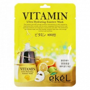 KR/e`kel Маска-салфетка для лица "Витамин" / VITAMIN Ultra Hydrating Essence Mask