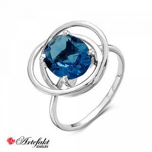 SALE  Серебряное кольцо с голубым фианитом - 552