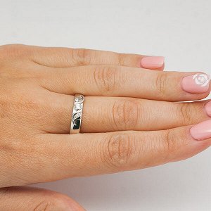 SALE Обручальное кольцо с бесцветными фианитами - 573
