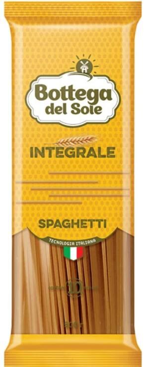 Макароны цельнозерновые Bogetta del Sole Integrale Spagetti 500г