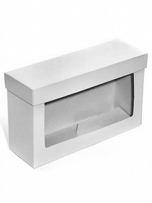 Коробка микрогофра 141/00 прямоугольная 25 х 8,5 х 15 см с окном цвет белый