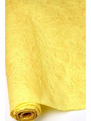 Бумага эколюкс 20/00-31 70 см х 5 м цвет лимоный с золотом жатая